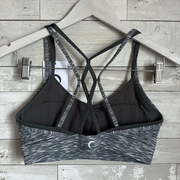 NWT ZYIA ACTIVE Grey & Sage Luxe Strappy Women's Sports Bra - Picture 7 of 11